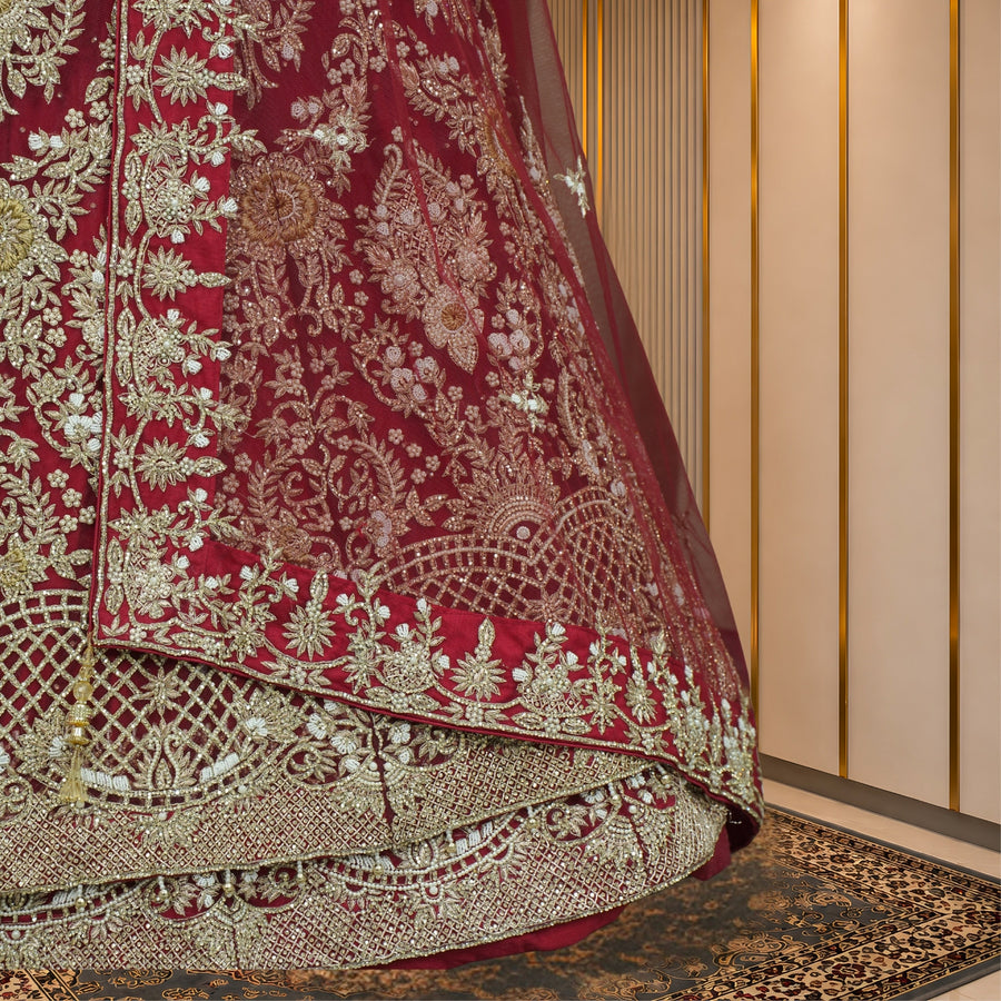 Maroon Royal Bridal Lehenga