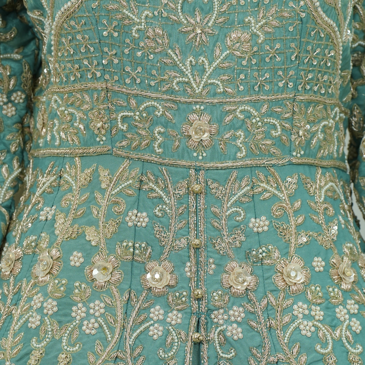 Aqua Embroidered Bridal Anarkali