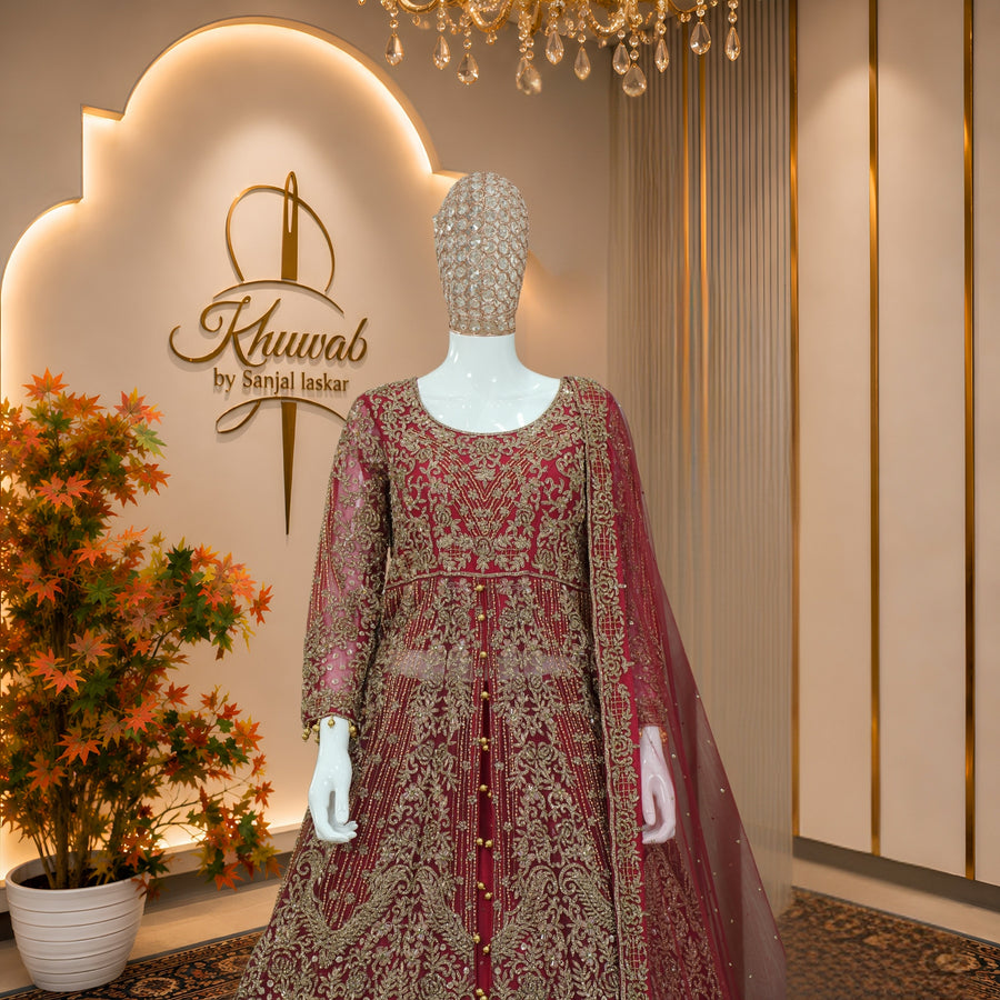 Maroon Regal Bridal Lehenga