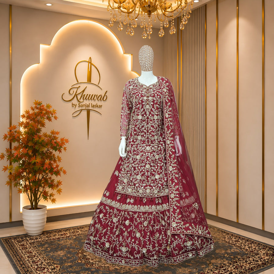 Maroon Bridal Lehenga Set