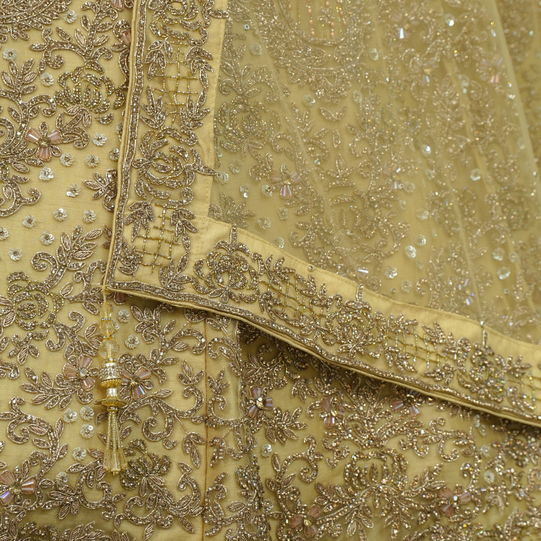 Champagne Gold Embroidered Anarkali