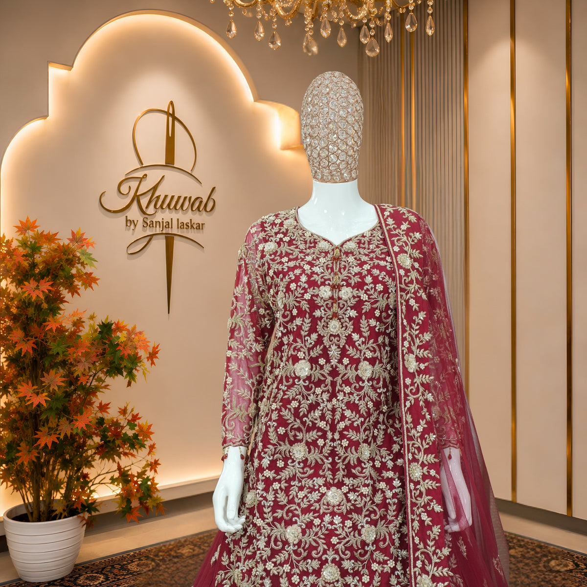 Maroon Bridal Lehenga Set