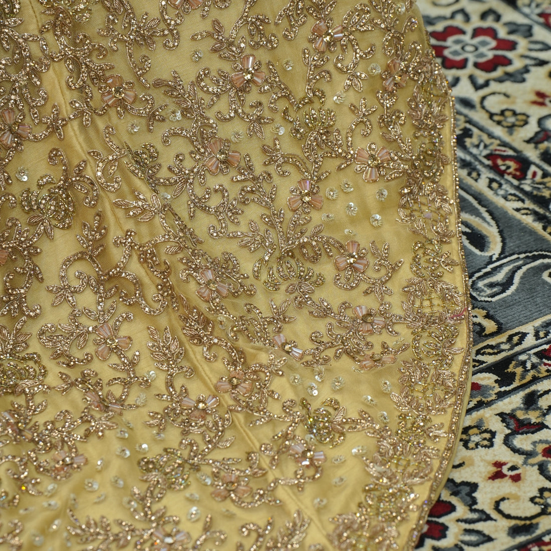 Champagne Gold Embroidered Anarkali