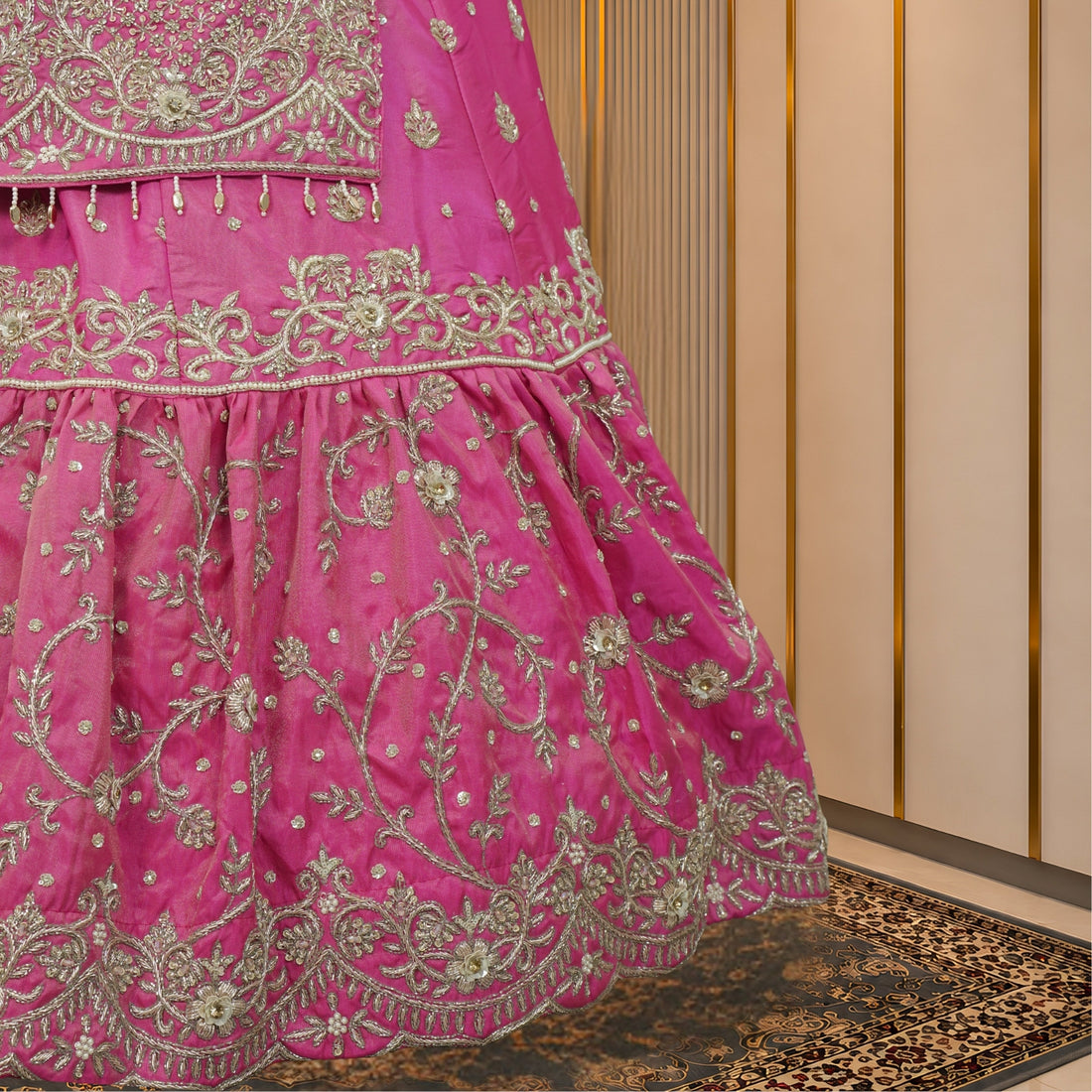 Dusty Rose Heritage Sharara Set with Floral Zari Detailing