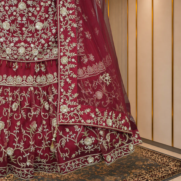 Maroon Bridal Lehenga Set