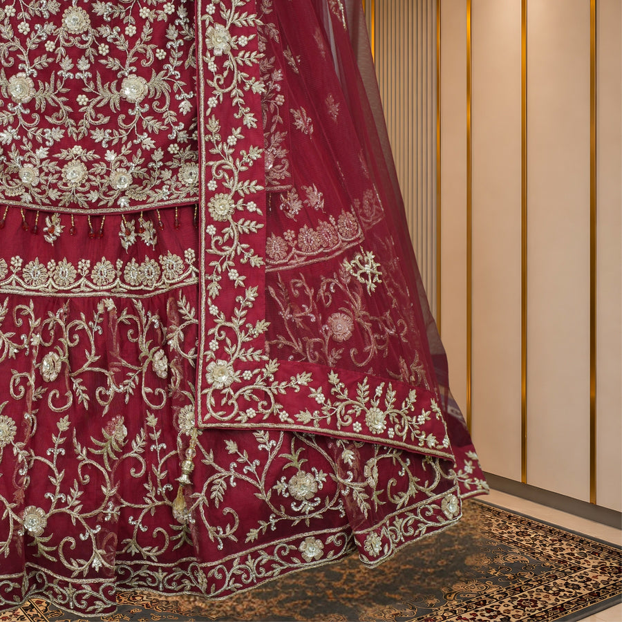 Maroon Bridal Lehenga Set