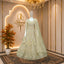 Champagne Pearl Bridal Gown with Floral Crystal Detailing