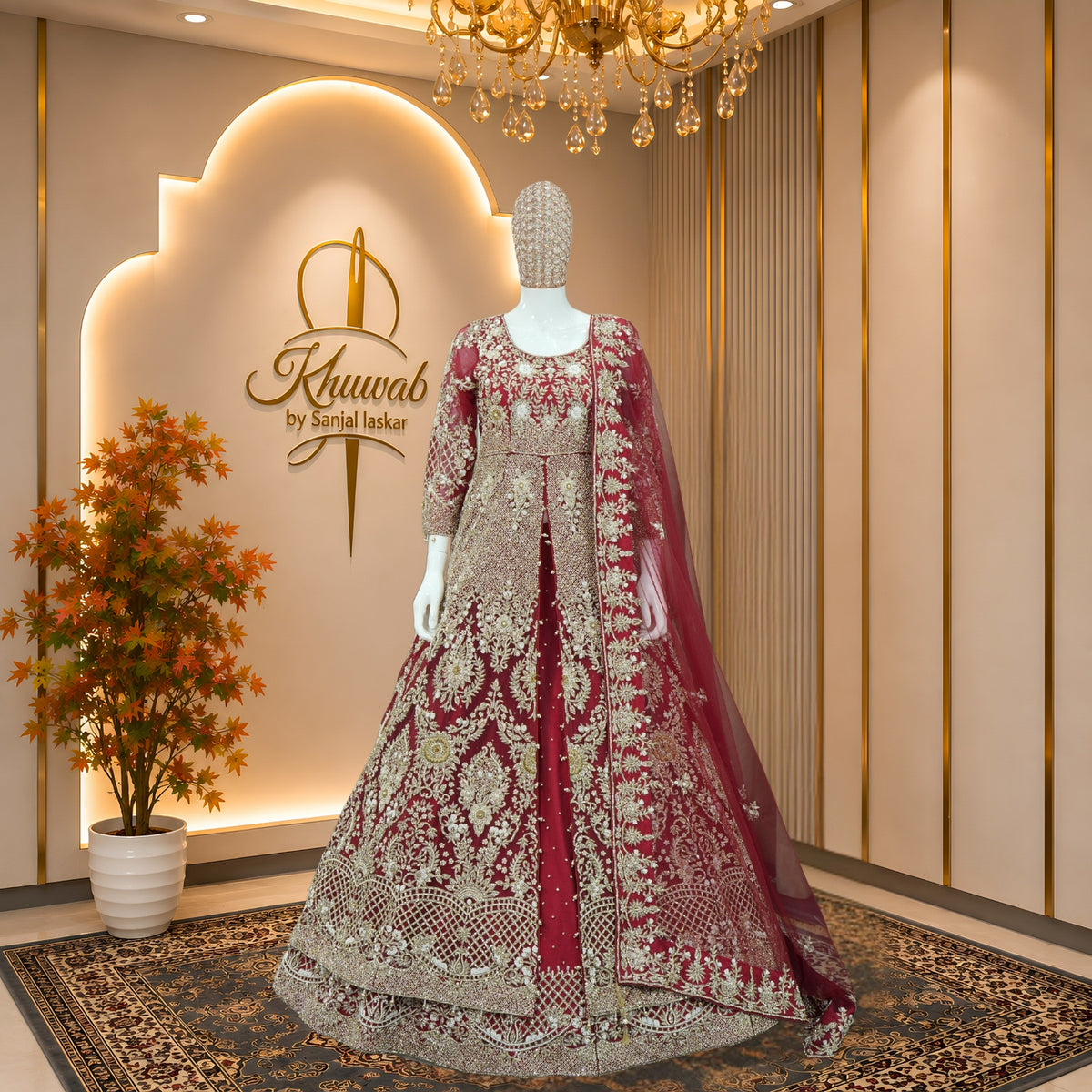 Maroon Royal Bridal Lehenga