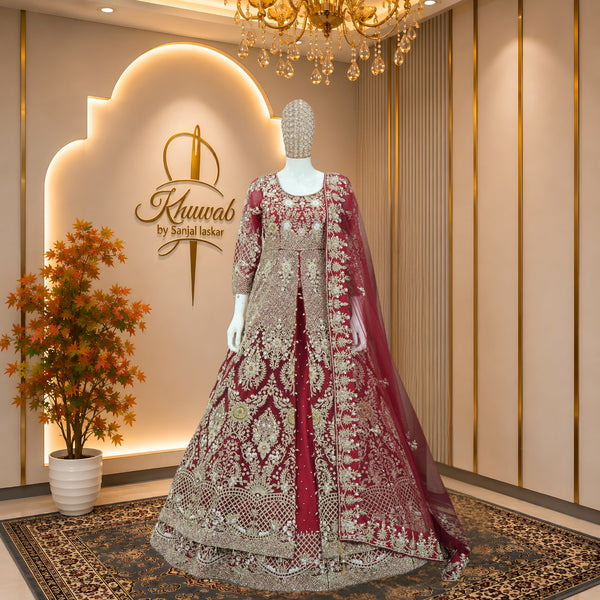 Maroon Royal Bridal Lehenga