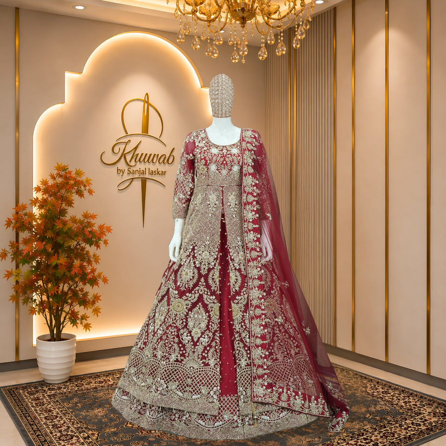 Maroon Royal Bridal Lehenga